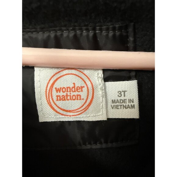 Wonder Nation Toddler Puffer Winter Jacket Black With Red Zipper Size 3T - Picture 2 of 3